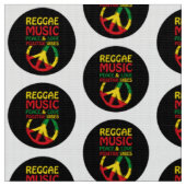 Reggae and Peace Symbol with positive quotes ファブリック (クローズアップ)