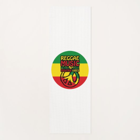 Reggae and Peace Symbol with positive quotes ヨガマット (正面)