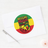 Reggae and Peace Symbol with positive quotes ラウンドシール (封筒)
