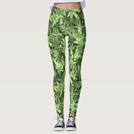 Reggae Camouflage Rastafara - Power Yoga Leggings レギンス (正面)