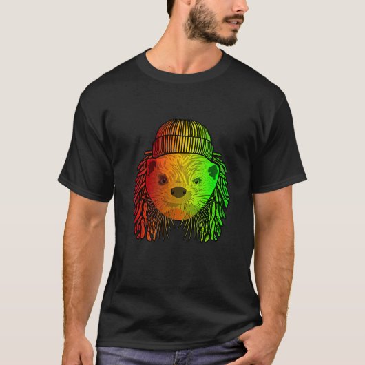 Reggae Cool Otter Dreads Dreadlocks Otter Rasta Tシャツ (正面)