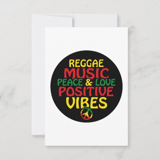 Reggae design with positive quotes and reggae flag カード (正面)