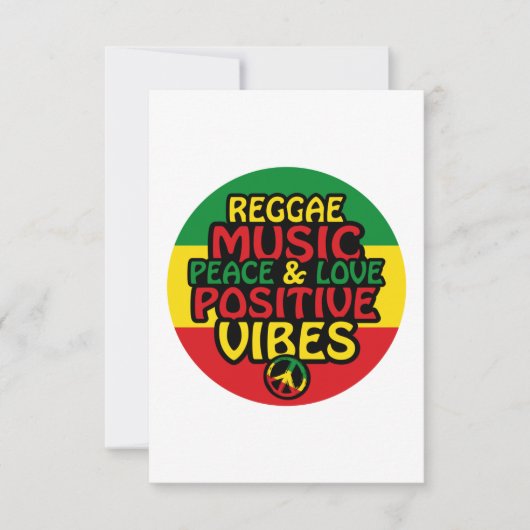 Reggae design with positive quotes and reggae flag カード (正面)