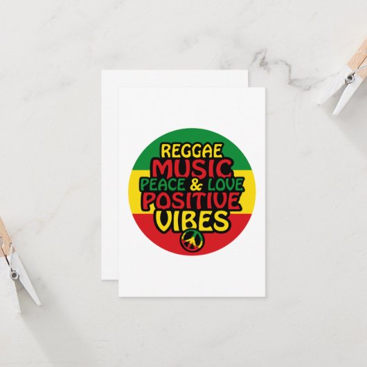 Reggae design with positive quotes and reggae flag カード (正面/裏面インサイチュ)