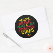 Reggae design with positive quotes and reggae flag ラウンドシール (封筒)