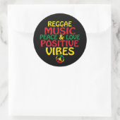Reggae design with positive quotes and reggae flag ラウンドシール (バッグ)