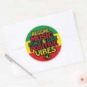 Reggae design with positive quotes and reggae flag ラウンドシール (封筒)