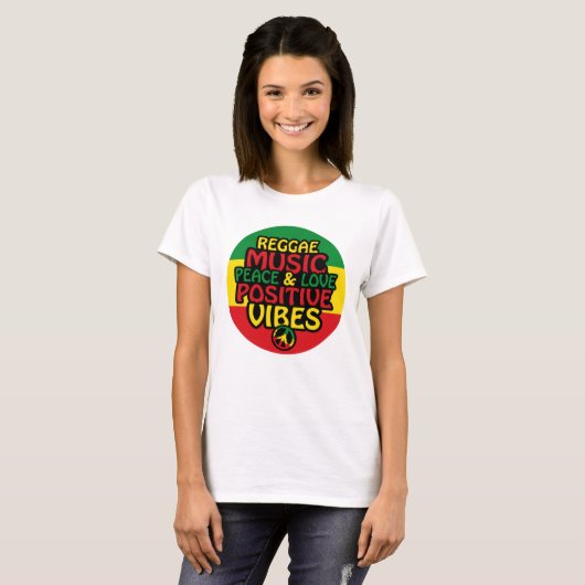 Reggae design with positive quotes and reggae flag tシャツ (正面フル)