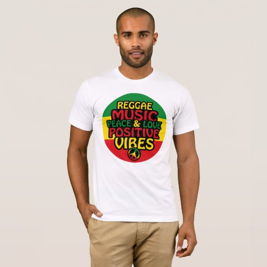 Reggae design with positive quotes and reggae flag tシャツ (正面フル)