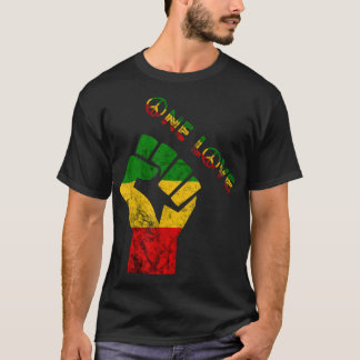 Reggae Fist Rasta Reggae Music One Love Jamaica Ra Tシャツ