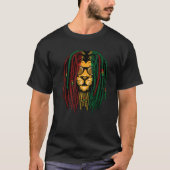 Reggae Lion Dreadlocks Wild Cat Rasta Africa Rasta Tシャツ (正面)
