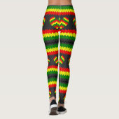 Reggae Love Heart Rasta Hippie Power Yoga Leggings レギンス (裏面)