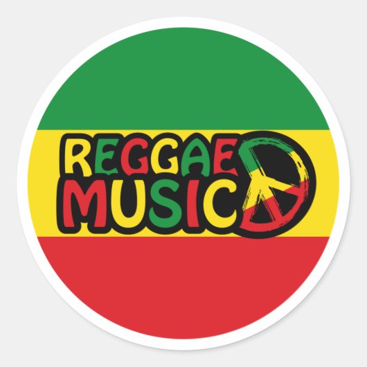 Reggae Music design with rastafari style and color ラウンドシール (正面)