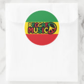 Reggae Music design with rastafari style and color ラウンドシール (バッグ)