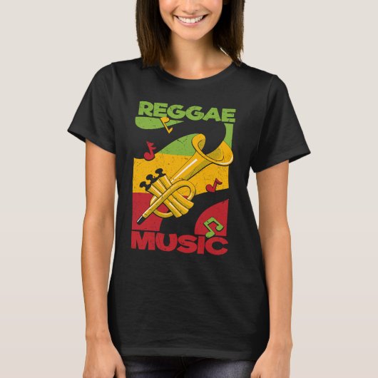 Reggae Music Rastafari Rasta Jamaica Reggae Tシャツ (正面)