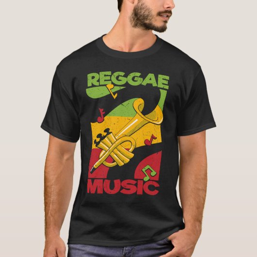 Reggae Music Rastafari Rasta Jamaica Reggae Tシャツ (正面)