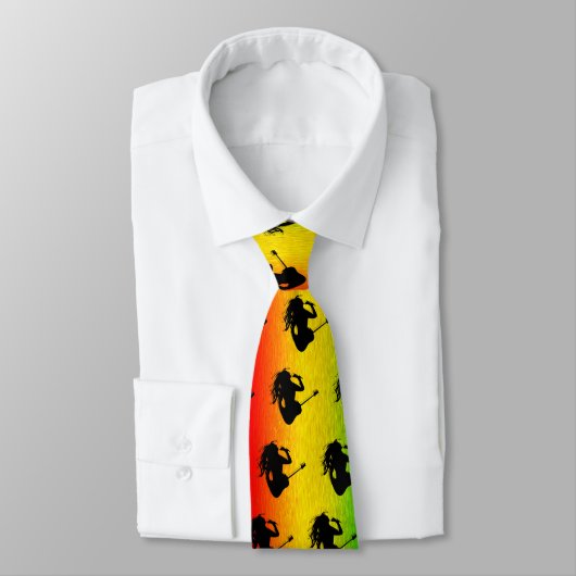 Reggae Music Rastaman Guitar Rasta Neck Tie ネクタイ (タイ)