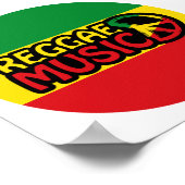 Reggae Music, reggae art with peace symbol ポスター (角)