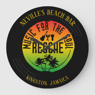 Reggae Music Vinyl Record ラージ壁時計