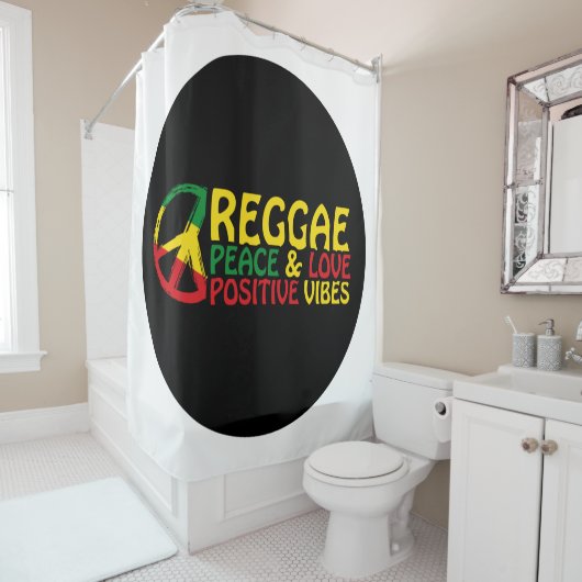 Reggae Music with positive quotes シャワーカーテン (インサイチュ)