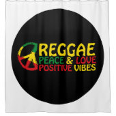 Reggae Music with positive quotes シャワーカーテン (正面)