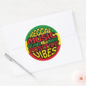 Reggae Music with positive sayings ラウンドシール (封筒)