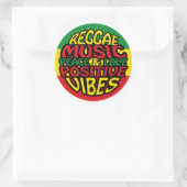 Reggae Music with positive sayings ラウンドシール (バッグ)