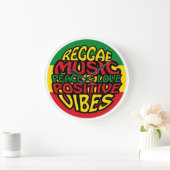 Reggae Music with positive sayings ラージ壁時計 (ホーム)