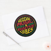 Reggae Music with positive sayings and quotes ラウンドシール (封筒)