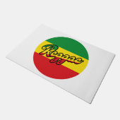 Reggae Music with reggae flag colors ドアマット (アングル)