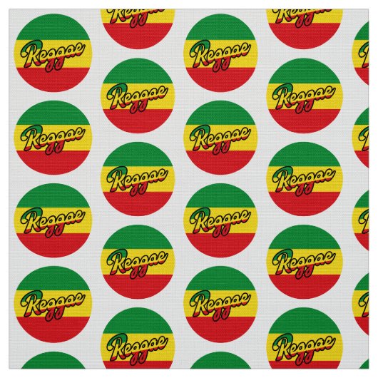 Reggae Music with reggae flag colors ファブリック (見本)