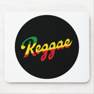 Reggae Music with reggae flag colors マウスパッド