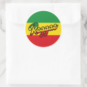 Reggae Music with reggae flag colors ラウンドシール (バッグ)