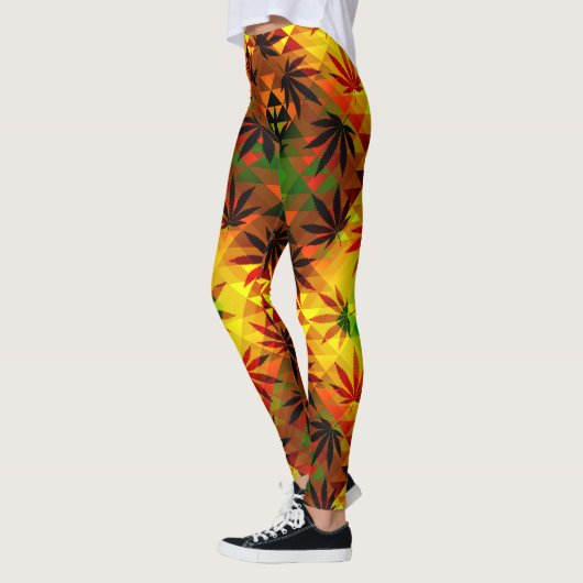 Reggae Polygen Vibrations - Power Yoga Leggings レギンス (左)