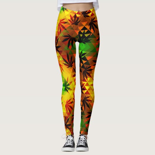 Reggae Polygen Vibrations - Power Yoga Leggings レギンス (正面)