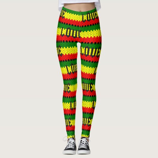 Reggae Rastafara Love - Power Yoga Leggings レギンス (正面)