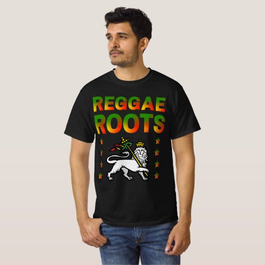REGGAE ROOTS RASTA LION DE JUDA Tシャツ (正面フル)