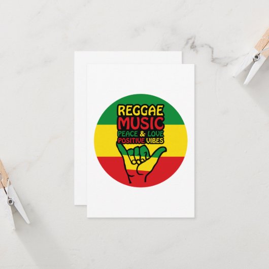 Reggae Shaka Hand with positive quotes カード (正面/裏面インサイチュ)