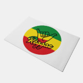 Reggae Shaka Hands with reggae colors ドアマット (アングル)
