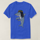 Reggae Shark Funny Dreadlock Rasta Tシャツ (デザイン正面)