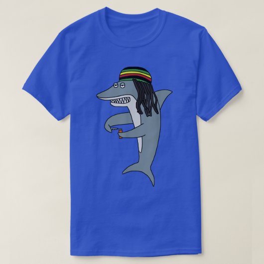 Reggae Shark Funny Dreadlock Rasta  Tシャツ (デザイン正面)