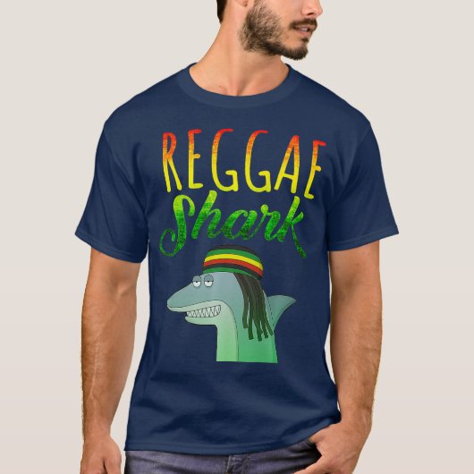 Reggae Shark Funny Ocean Animal Shirt Tシャツ (正面)