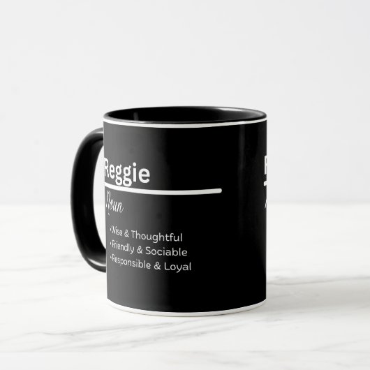 Reggie Boy Name Definition Personalized Mug マグカップ (正面左)