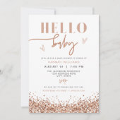 REGINAハローベビーバラ金ゴールドシークインベビーシャワー 招待状 (正面)