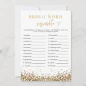 REGINA金ゴールドシークインブライダルシャワー単語スクランブル 招待状 (正面)