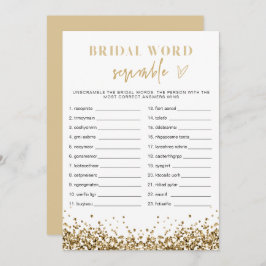REGINA金ゴールドシークインブライダルシャワー単語スクランブル 招待状