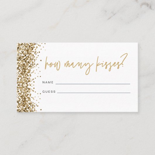 REGINA金ゴールド数キスブライダルシャワーカード プレイスカード (正面)