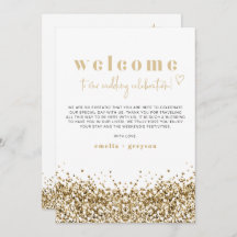 REGINA黄色の金ゴールドウェルカムレターのタイムラインカード