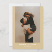 REGINA黄色の金ゴールドシークイングリッター保存日付 招待状 (裏面)