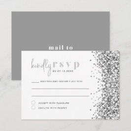 REGINA シルバーグリッター シーケンス ディスコ RSVP カード